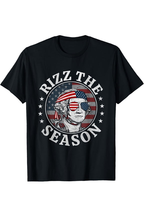 DOPASHIRT Rizz The Season 4Th Of July George Washing Men Teen Boys T-Shirt Unisex S-5XL Hot Trending Shirt, Vintage Birthday Gift
