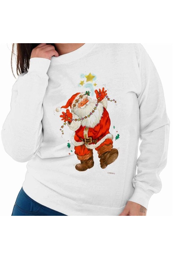 San.Ta Claus Merry Xmas Mom Grandma Gift Crew Sweatshirt Trendy Sweatshirt, Birthday Gift