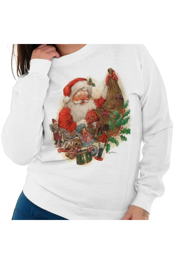 San.Ta Claus Xmas Cornucopia Merry Xmas Crew Sweatshirt Trendy Sweatshirt, Birthday Gift