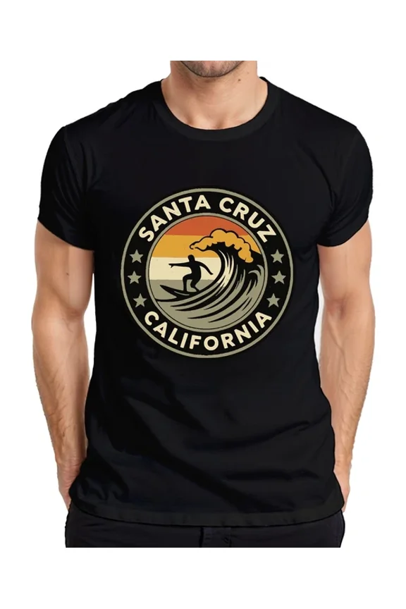 San.Ta Cruz California Surfer Wave Retro Beach Coast Vintage Shirt Unisex S-5XL Hot Trending Shirt, Vintage Birthday Gift