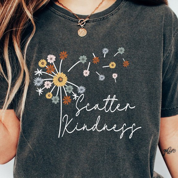 DOPASHIRT Scatter Kindness Shirt, Retro Be Kind Shirt, Positive Quote Shirt, Inspirational Tees, Dandelion Shirt, Floral Shirt, Tee Unisex S-5XL Hot Trending Shirt, Vintage Birthday Gift
