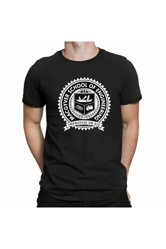 School Engineering Improvise Or Die Funny 80'S Men'S T Shirt Unisex S-5XL Hot Trending Shirt, Vintage Birthday Gift