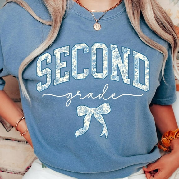 DOPASHIRT Second Grade Shirt, Toile De Jouy Second Grade Teacher Shirt, 2Nd Grade Teacher Team Tee, 2Nd Grade Shirt, Elementary School Unisex S-5XL Hot Trending Shirt, Vintage Birthday Gift