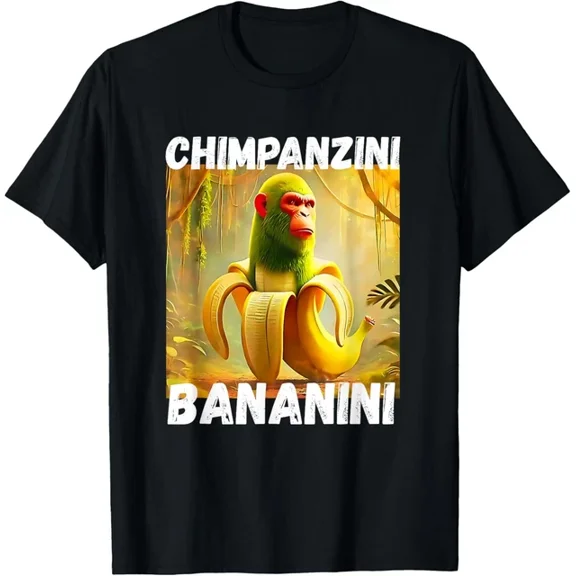DOPASHIRT Shimpanzini Bananini Italian Brainrot Chimpanzee And Banana T-Shirt Unisex S-5XL Hot Trending Shirt, Vintage Birthday Gift