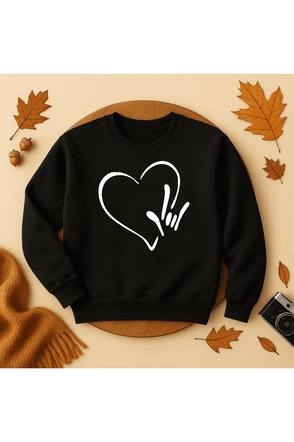 Sign Language I Love You Heart Sweatshirt, Asl Love Sweatshirt, American Sign Language Trendy Sweatshirt, Birthday Gift