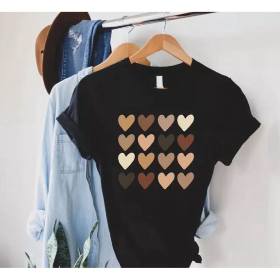 DOPASHIRT Skin Tone Hearts Shirt, Equality Shirt, Diversity Shirt, Kindness Shirt Unisex S-5XL Hot Trending Shirt, Vintage Birthday Gift