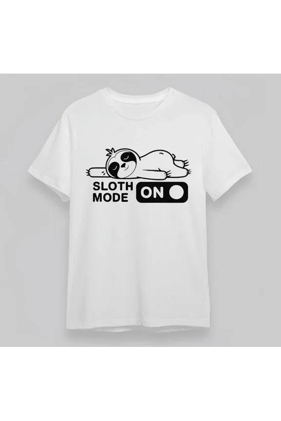 Sloth Mode Activated Graphic Tee Switc.H On Design White Unisex S-5XL Hot Trending Shirt, Vintage Birthday Gift
