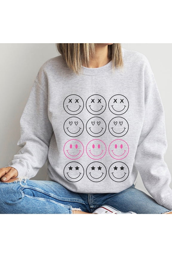 Smile Face Shirt - Smile Faces Shirt - Retro Shirt - Trendy Shirt - Gift For Her - Vsco Shirt - Retro Smile Face Unisex S-5XL Hot Trending Shirt, Vintage Birthday Gift