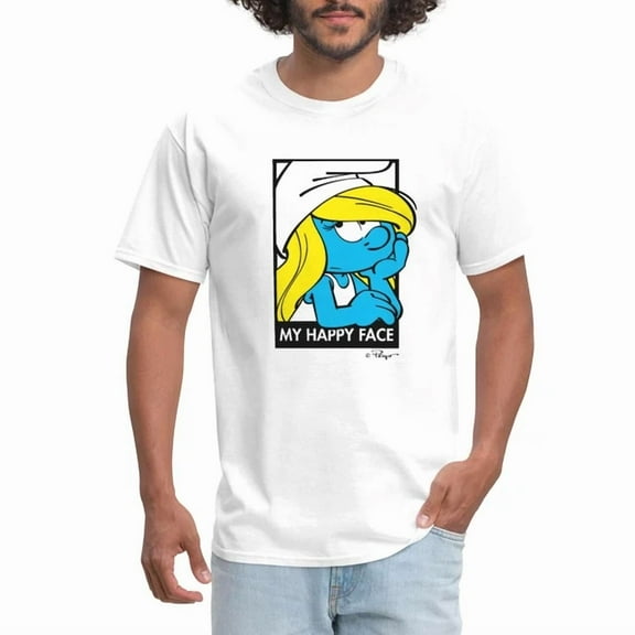 DOPASHIRT Smurfette 'My Happy Face' - The Smurfs Expressive Design Men'S T-Shirt Unisex S-5XL Hot Trending Shirt, Vintage Birthday Gift