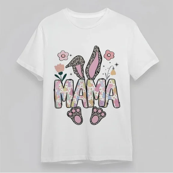 DOPASHIRT Soft Mama Bunny Graphic Tee White Cotton Short Sleeve Tee Unisex S-5XL Hot Trending Shirt, Vintage Birthday Gift