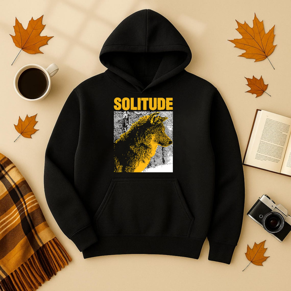 DOPASHIRT Solitude Wolf Hoodie Outdoor Hoodie, Trendy Hoodie, Birthday Gift