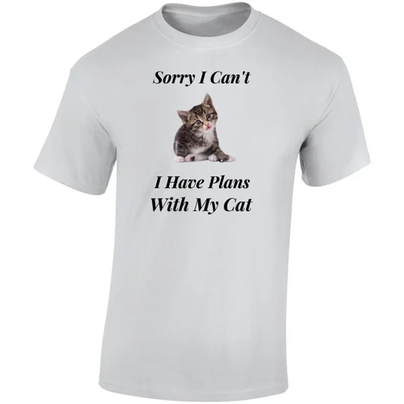 DOPASHIRT Sorry I Can'T I Have Plans With My Cat T-Shirt Funny Cat Lover Shirt Unisex S-5XL Hot Trending Shirt, Vintage Birthday Gift
