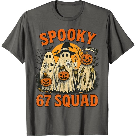 DOPASHIRT Sp00Ky 67 Squad Funny Hal.Low.Een Ghost 6 7 Six Seven T-Shirt Unisex S-5XL Hot Trending Shirt, Vintage Birthday Gift