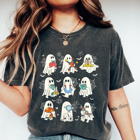 DOPASHIRT Sp00Ky Ghost Science Teacher Shirt, Sp00Ky Ghost Flasks T Shirt, Chemistry Teacher Shirt, Hal.Low.Een Chemistry Teacher Gift Unisex S-5XL Hot Trending Shirt, Vintage Birthday Gift