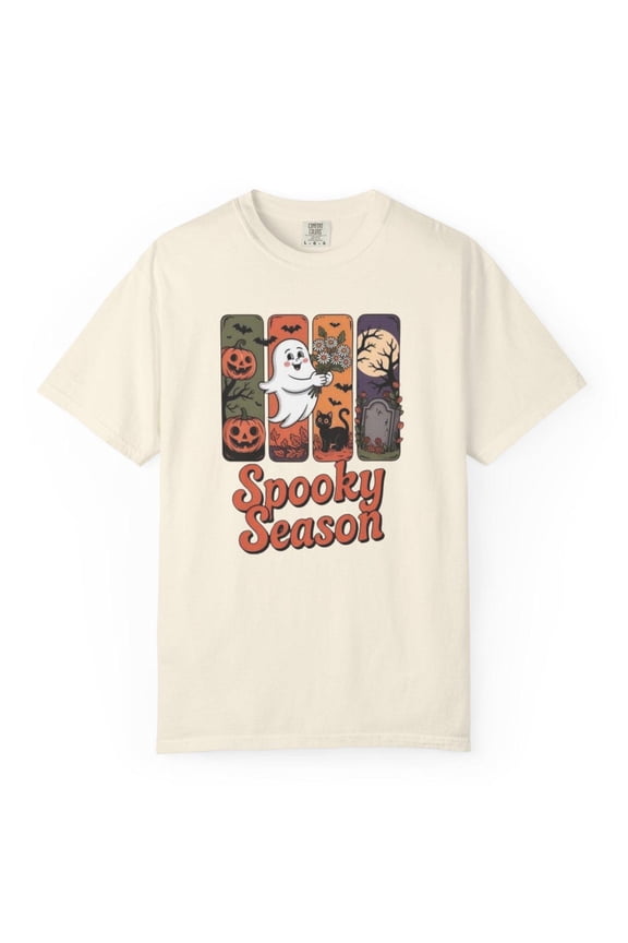 Sp00Ky Season Hal.Low.Een T-Shirt: Ghost Graphic, Fall Apparel Unisex S-5XL Hot Trending Shirt, Vintage Birthday Gift