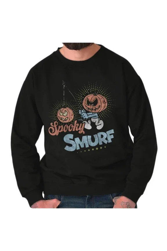 Sp00Ky Smurf Hal.Low.Een Pumpkin Head Cartoon Sweatshirt Trendy Sweatshirt, Birthday Gift