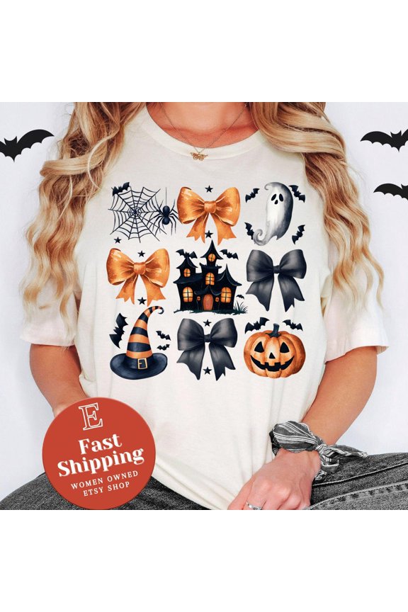 Spooky Season Tee, Hal.Low.Een Icons T-Shirt, Witc.H Hat Shirt, Ghost Graphic Tee, Pumpkin Patch Shirt, Hal.Low.Een Party Top, Fall Outfit Unisex S-5XL Hot Trending Shirt