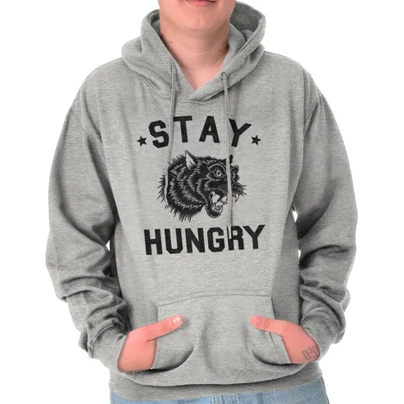 DOPASHIRT Stay Hungry Tiger Wolf Hangry Gym Workout Hoodie Outdoor Hoodie, Trendy Hoodie, Birthday Gift