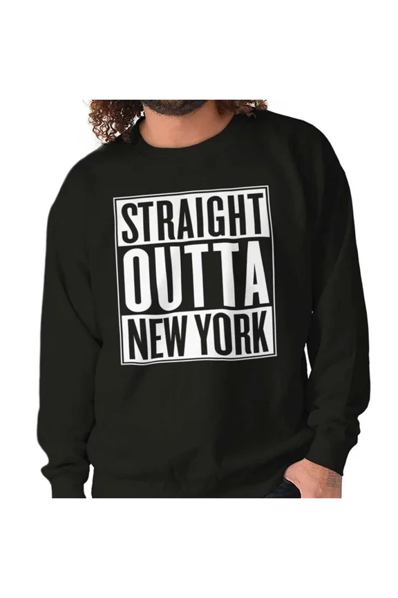 Straight Outta New York Ny Vacation Crew Sweatshirt Trendy Sweatshirt, Birthday Gift