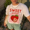 thumbnail image 1 of DOPASHIRT Strawberry Graphic Tee, Retro Fruit Shirt, Trendy Summer Apparel, Funky Fashion Top, Farmers Market Shirt, Tropical Sweetness Tee Unisex S-5XL Hot Trending Shirt, Vintage Birthday Gift, 1 of 3