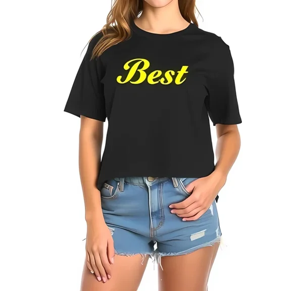 DOPASHIRT Stylish Cotton T-Shirt For Women - Yellow 'Best' Unisex S-5XL Hot Trending Shirt, Vintage Birthday Gift