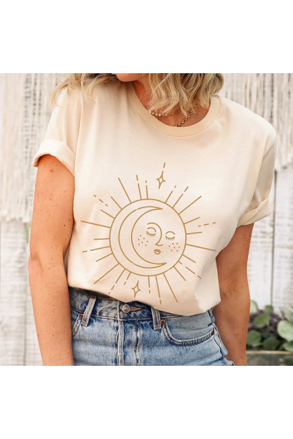 Sun And Moon Shirt Mystical T-Shirt Celestial T Shirt Space Tee Astrology Esoteric Space Lover Gift Chri.Stm.As Mother'S Day Birthday Present Unisex S-5XL Hot Trending Shirt