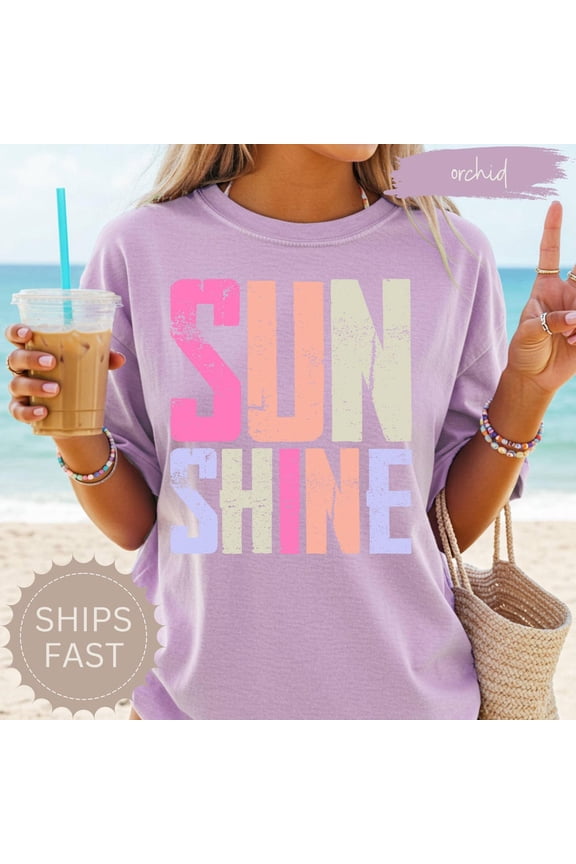 Sunshine Women Tee, Beach Life Gift For Her, Summer Trendy Shirt, Distressed Beach Mom Gifts, Lake Pool River Birthday Gifts Unisex S-5XL Hot Trending Shirt, Vintage Birthday Gift