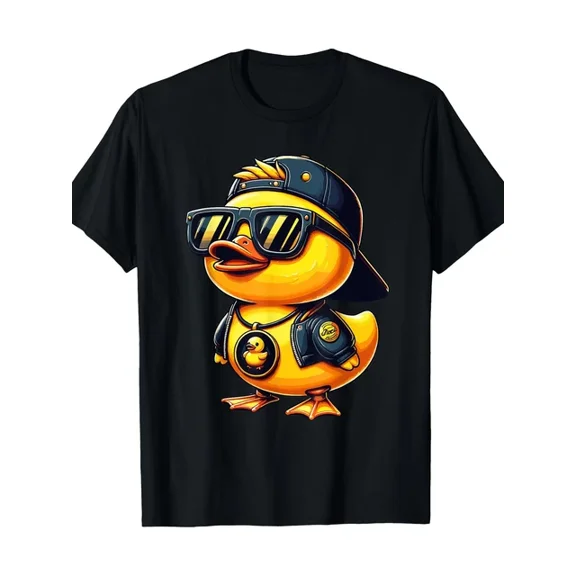 DOPASHIRT T-Shirt Funny Facial Expression Bag Cool Rubber Duck With Unisex S-5XL Hot Trending Shirt, Vintage Birthday Gift