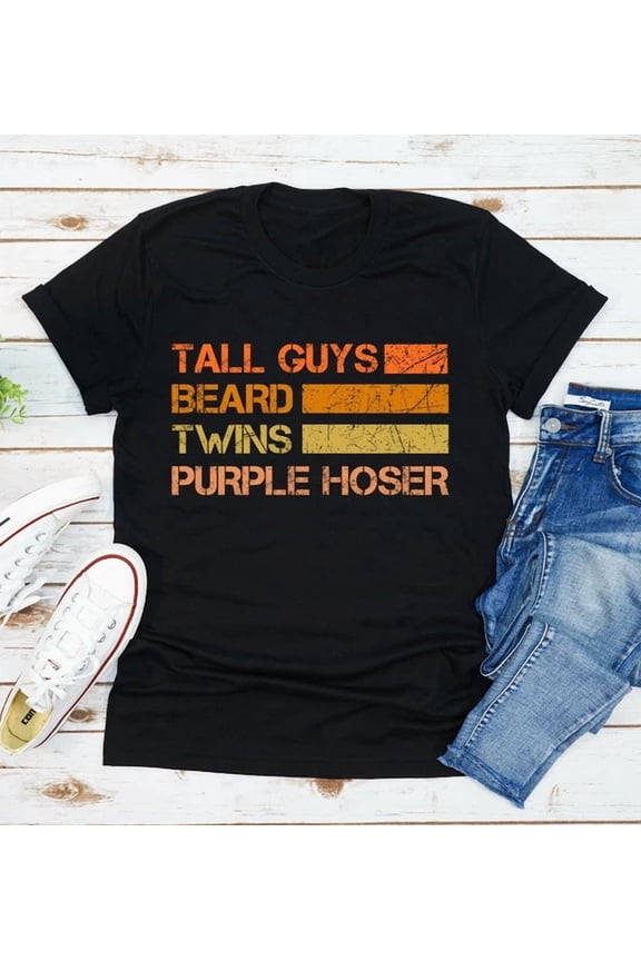 DOPASHIRT Tall Guys Beard Twins Purple Hoser T-Shirt Vintage Dude Men Xl Black 2Xl Unisex S-5XL Hot Trending Shirt, Vintage Birthday Gift