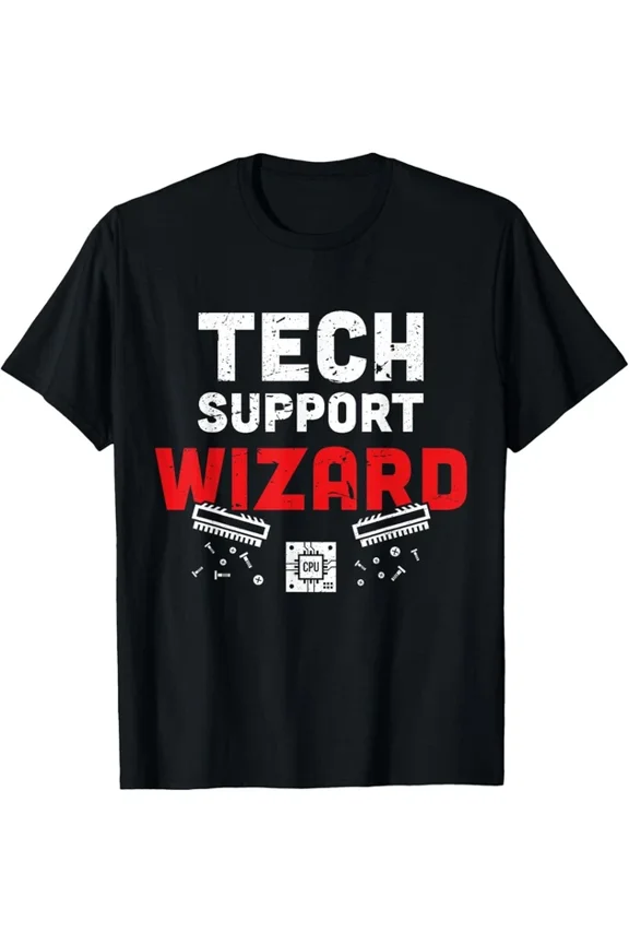 DOPASHIRT Tech Support Wizard Helpdesk And Computer Technician T-Shirt Unisex S-5XL Hot Trending Shirt, Vintage Birthday Gift