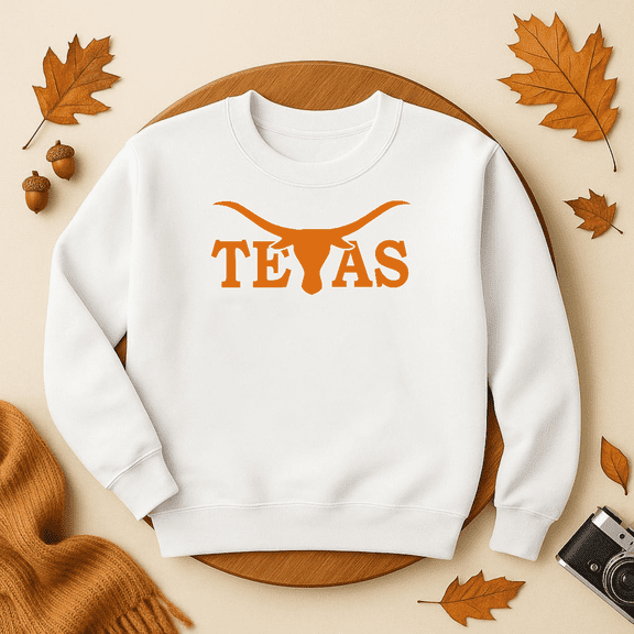 DOPASHIRT Texas State Usa Longhorns Sweatshirt Bull Head American Proud Texans Tx Lovers Tee Trendy Sweatshirt, Birthday Gift