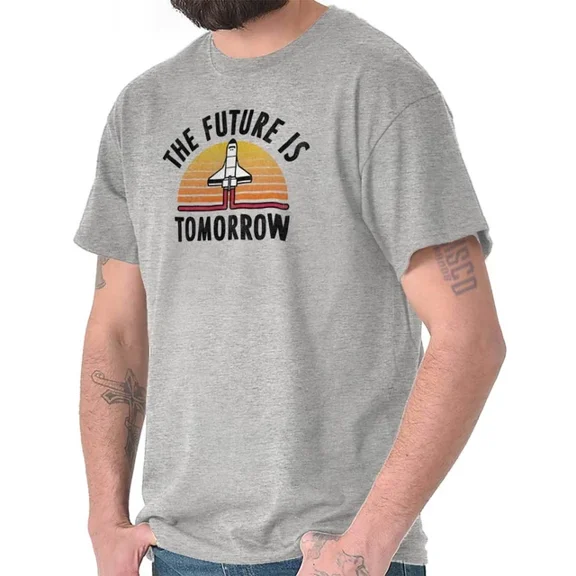 DOPASHIRT The Future Is Tomorrow Rocket Ship Launch Womens Or Mens Crewneck T Shirt Unisex S-5XL Hot Trending Shirt, Vintage Birthday Gift