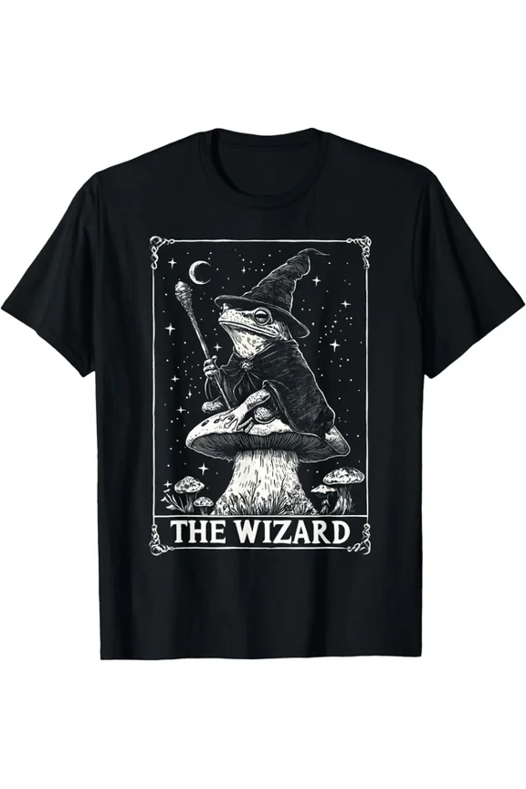 The Wizard Frog Tarot Card Dark Academia T-Shirt Unisex S-5XL Hot Trending Shirt, Vintage Birthday Gift