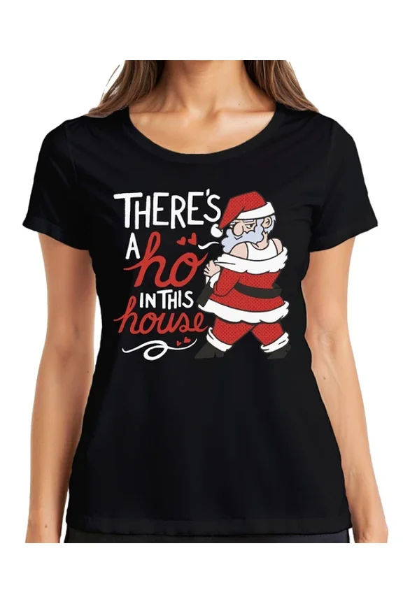 There'S A Ho In This House San.Ta Shirt Unisex S-5XL Hot Trending Shirt, Vintage Birthday Gift