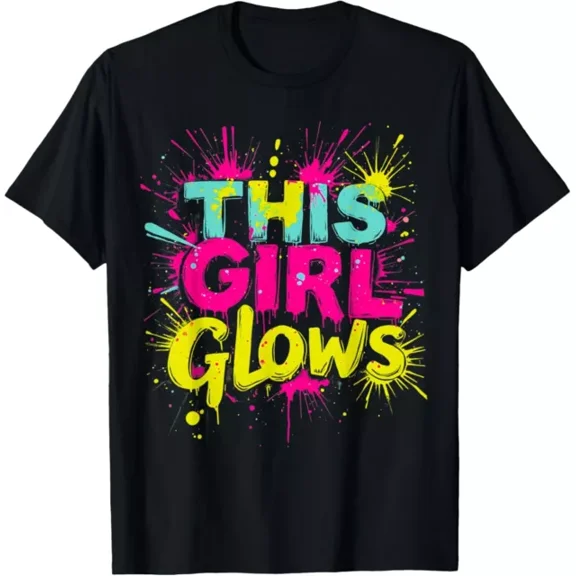 DOPASHIRT This Girl Glows For Tie Dye Bright Colors 80S And 90S T-Shirt Unisex S-5XL Hot Trending Shirt, Vintage Birthday Gift