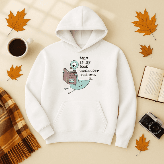 DOPASHIRT This Is My Book Character Costume Funny Pigeon Kid Reading Hoodie Outdoor Hoodie, Trendy Hoodie, Birthday Gift