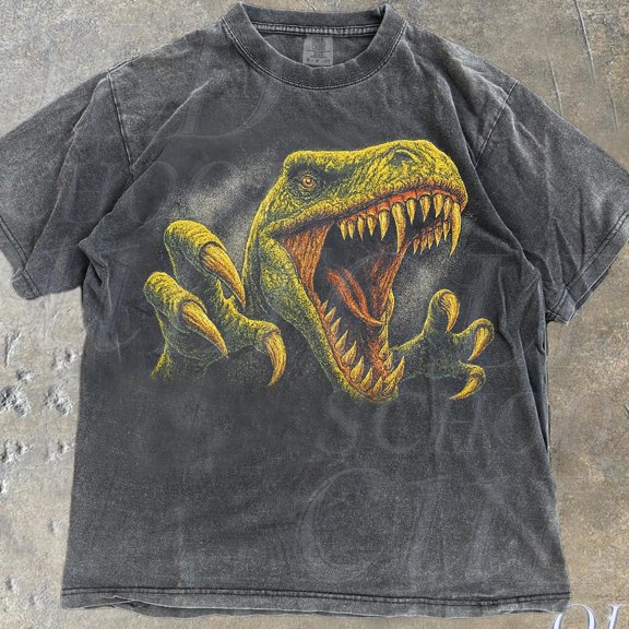 DOPASHIRT Trex Jurassic Dinosaur Vintage 90S Style Graphic Shirt, Dinosaur Graphic Y2K Grunge Tee, Retro Prehistoric Animal Moon Shirt Unisex S-5XL Hot Trending Shirt, Vintage Birthday Gift