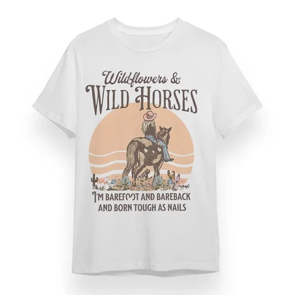 DOPASHIRT Unisex T-shirt With Wild West Spirit Graphic White Tee Unisex S-5XL Hot Trending Shirt, Vintage Birthday Gift