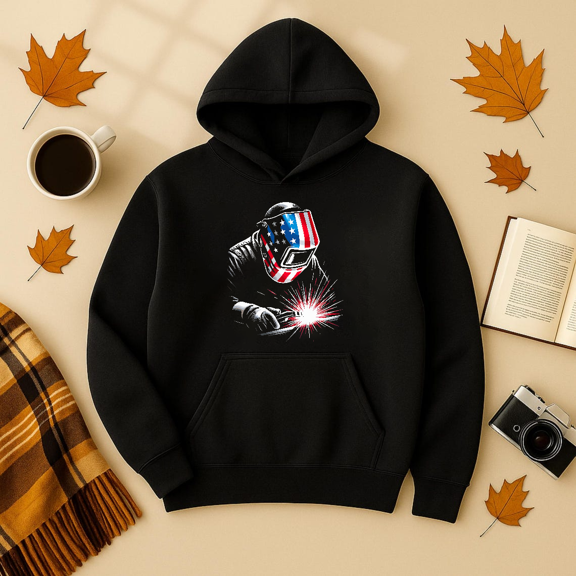 DOPASHIRT Usa Patriotic Welder Welder Hoodie Weld Welding Lover Welder Hoodie Outdoor Hoodie, Trendy Hoodie, Birthday Gift