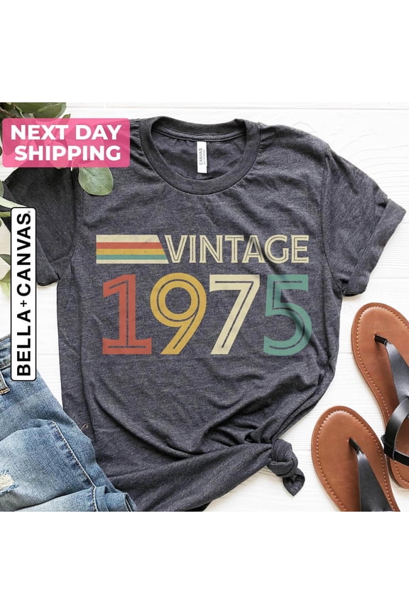 Vintage 1975 Retro Style, 50Th Birthday T Shirt 2025, Fiftieth Gift Ideas, 1975 Vintage Birthday Gift, 50Th Birthday For Women, Father Gift Unisex S-5XL Hot Trending Shirt