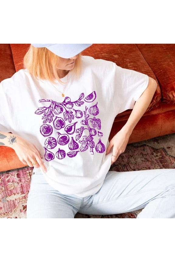 Vintage Fig Graphic Tee, Distressed Fresh Fruit Shirt, Funky Purple Apparel, Trendy Farmers Market Apparel, Summer Tee, Fig Gift Unisex S-5XL Hot Trending Shirt, Vintage Birthday Gift