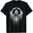 thumbnail image 1 of DOPASHIRT Vintage Ghost Face Heart Sign Hands Horror Hal.Low.Een T-Shirt Unisex S-5XL Hot Trending Shirt, Vintage Birthday Gift, 1 of 4