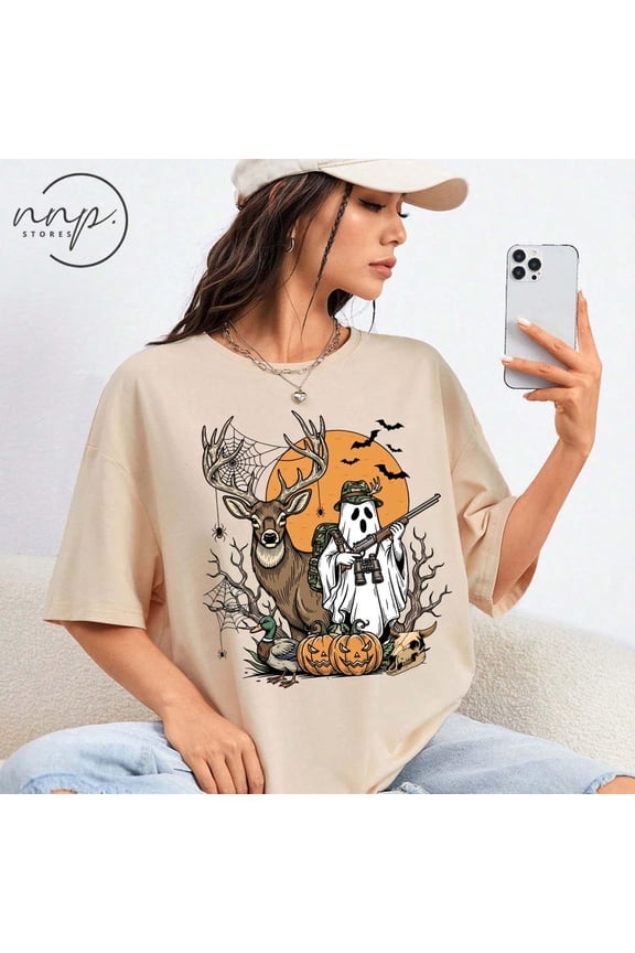 Vintage Hal.Low.Een Deer Hunting Season Shirt, Camo Hunter Wildlife Shirt, Fall Hunting T Shirt, Outdoorsman Top, Waterfowl Deer Shirt Unisex S-5XL Hot Trending Shirt, Vintage Birthday Gift