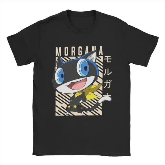 DOPASHIRT Vintage Persona 5 Morgana T-shirt Round Neck Cottons Short Sleev Unisex S-5XL Hot Trending Shirt, Vintage Birthday Gift