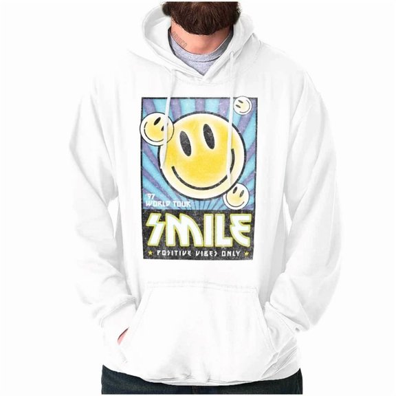 DOPASHIRT Vintage Smile World Tour Positive Vibes Hoodie Outdoor Hoodie, Trendy Hoodie, Birthday Gift