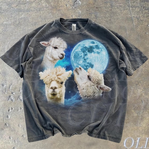 DOPASHIRT Vintage Three Alpacas Graphic T-Shirts, Retro Alpacas Tshirt, Funny Weird Shirt, Wild Life Lovers, Oversized Y2K Animal Tee Unisex S-5XL Hot Trending Shirt, Vintage Birthday Gift
