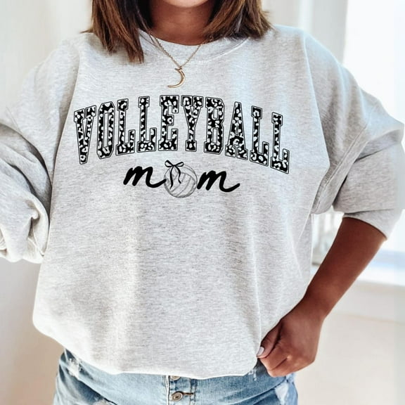 DOPASHIRT Volleyball Mom Shirt, Team Mom Volleyball Crewneck, Cheetah Print Volleyball Mascot Mama Shirt, Preppy Sports Moms Gift For Her Unisex S-5XL Hot Trending Shirt, Vintage Birthday Gift