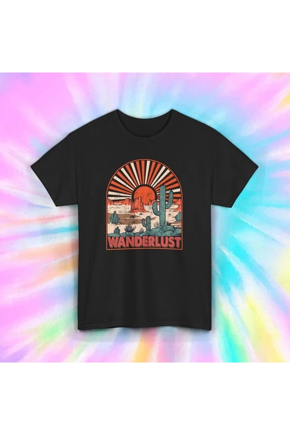 Wanderlust Travel T-Shirt, Retro Adventure Graphic Tee, Unisex S-5XL Hot Trending Shirt, Vintage Birthday Gift