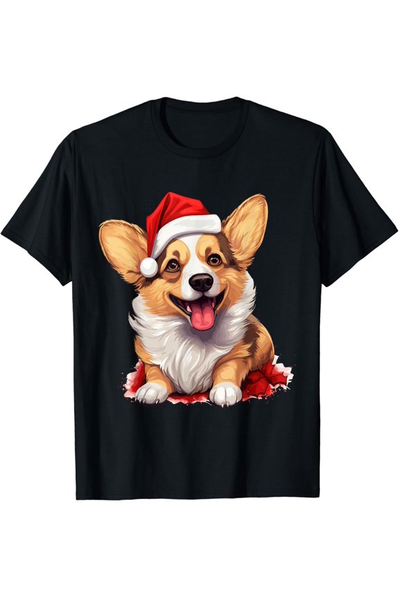 Welsh Corgi Cardigan Dog Breed Pet With A Noel Hat T-Shirt Unisex S-5XL Hot Trending Shirt, Vintage Birthday Gift