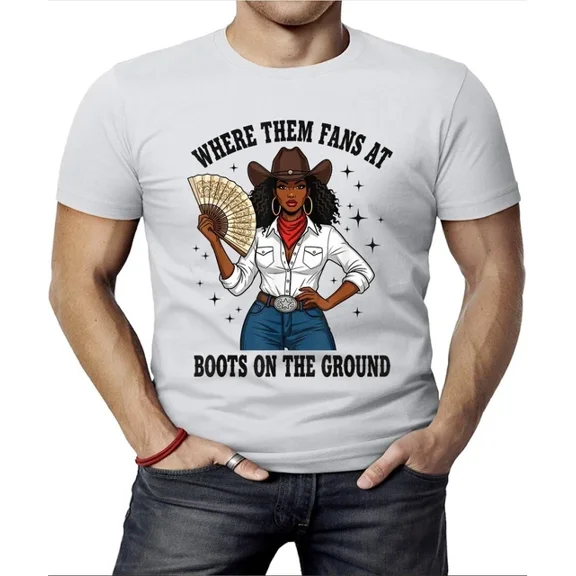 DOPASHIRT Where Them Fans At Cowgirl Boots On The Ground Western T-Shirt Unisex S-5XL Hot Trending Shirt, Vintage Birthday Gift